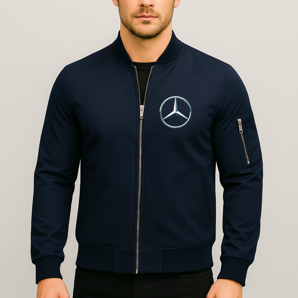 Men's Mercedes-Benz New Car Lightweight Bomber Jacket Windbreaker Softshell Varsity Jacket Coat